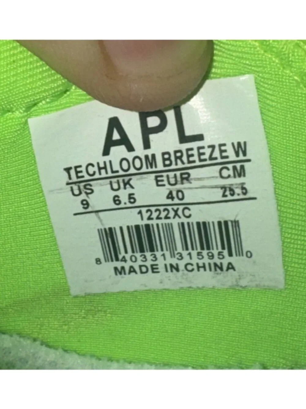 APL Techloom Breeze Womens Athletic Running Shoes Size 9 Neon Green White